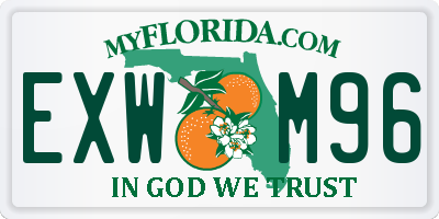 FL license plate EXWM96