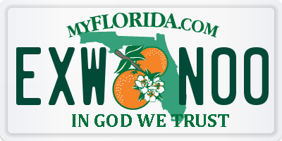 FL license plate EXWN00