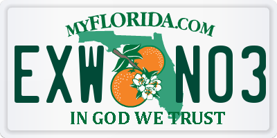 FL license plate EXWN03