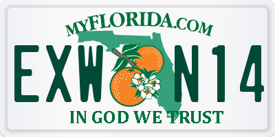 FL license plate EXWN14