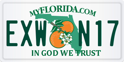FL license plate EXWN17