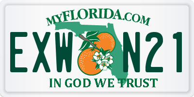 FL license plate EXWN21