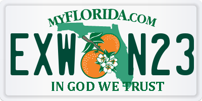 FL license plate EXWN23