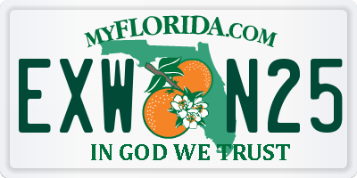FL license plate EXWN25