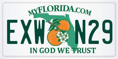 FL license plate EXWN29