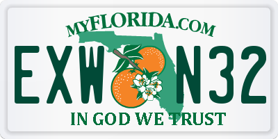 FL license plate EXWN32