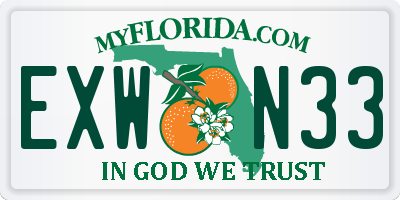 FL license plate EXWN33