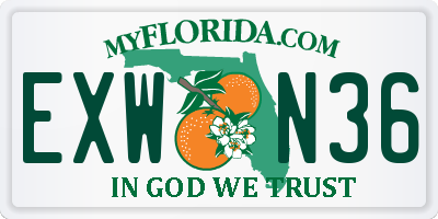 FL license plate EXWN36