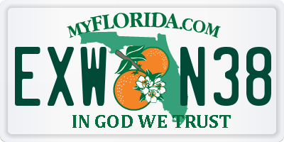 FL license plate EXWN38