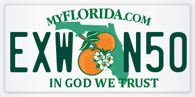 FL license plate EXWN50