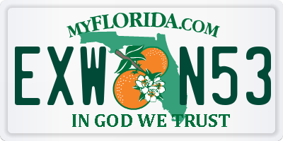 FL license plate EXWN53