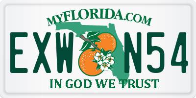 FL license plate EXWN54
