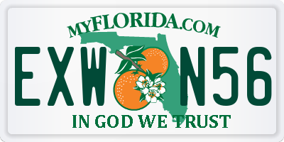 FL license plate EXWN56