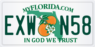 FL license plate EXWN58