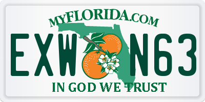 FL license plate EXWN63