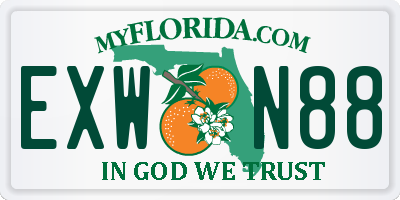 FL license plate EXWN88
