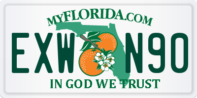 FL license plate EXWN90