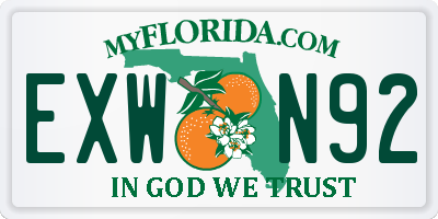 FL license plate EXWN92