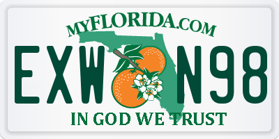 FL license plate EXWN98