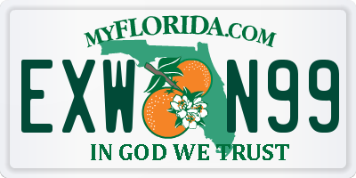 FL license plate EXWN99