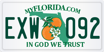 FL license plate EXWO92