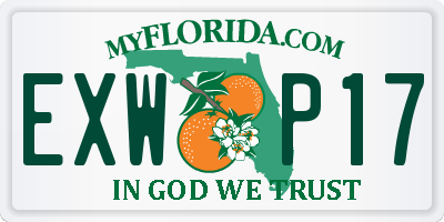 FL license plate EXWP17