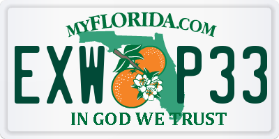 FL license plate EXWP33
