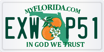 FL license plate EXWP51