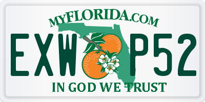 FL license plate EXWP52