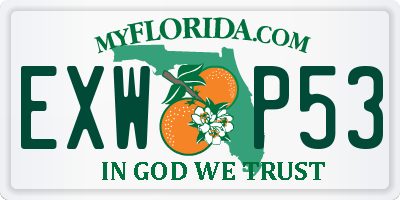 FL license plate EXWP53