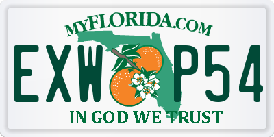 FL license plate EXWP54