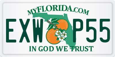 FL license plate EXWP55