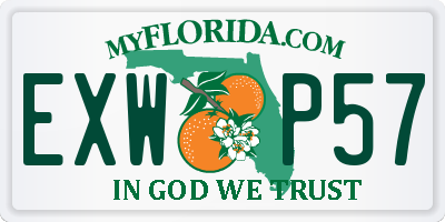 FL license plate EXWP57