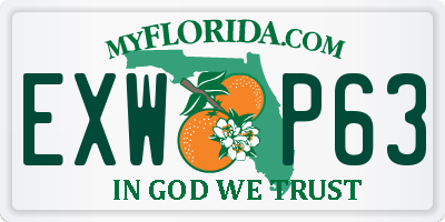FL license plate EXWP63