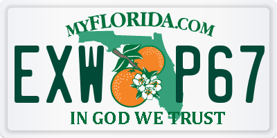 FL license plate EXWP67