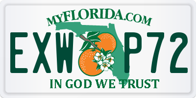 FL license plate EXWP72