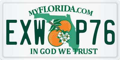FL license plate EXWP76