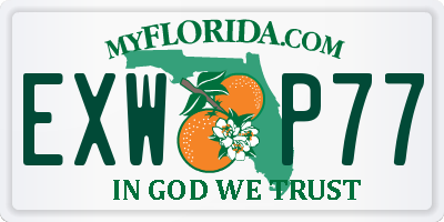 FL license plate EXWP77