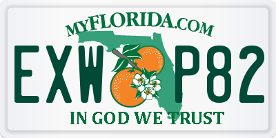 FL license plate EXWP82