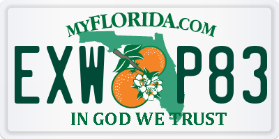 FL license plate EXWP83