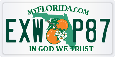 FL license plate EXWP87