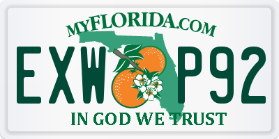 FL license plate EXWP92