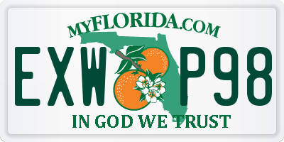 FL license plate EXWP98