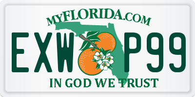 FL license plate EXWP99