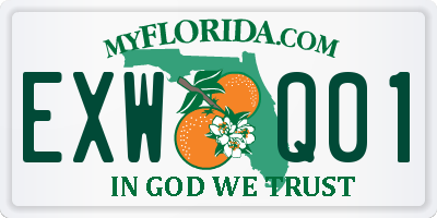 FL license plate EXWQ01