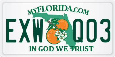FL license plate EXWQ03