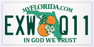 FL license plate EXWQ11