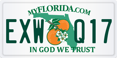 FL license plate EXWQ17