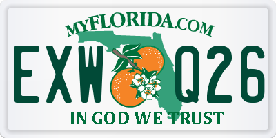 FL license plate EXWQ26