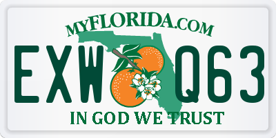 FL license plate EXWQ63